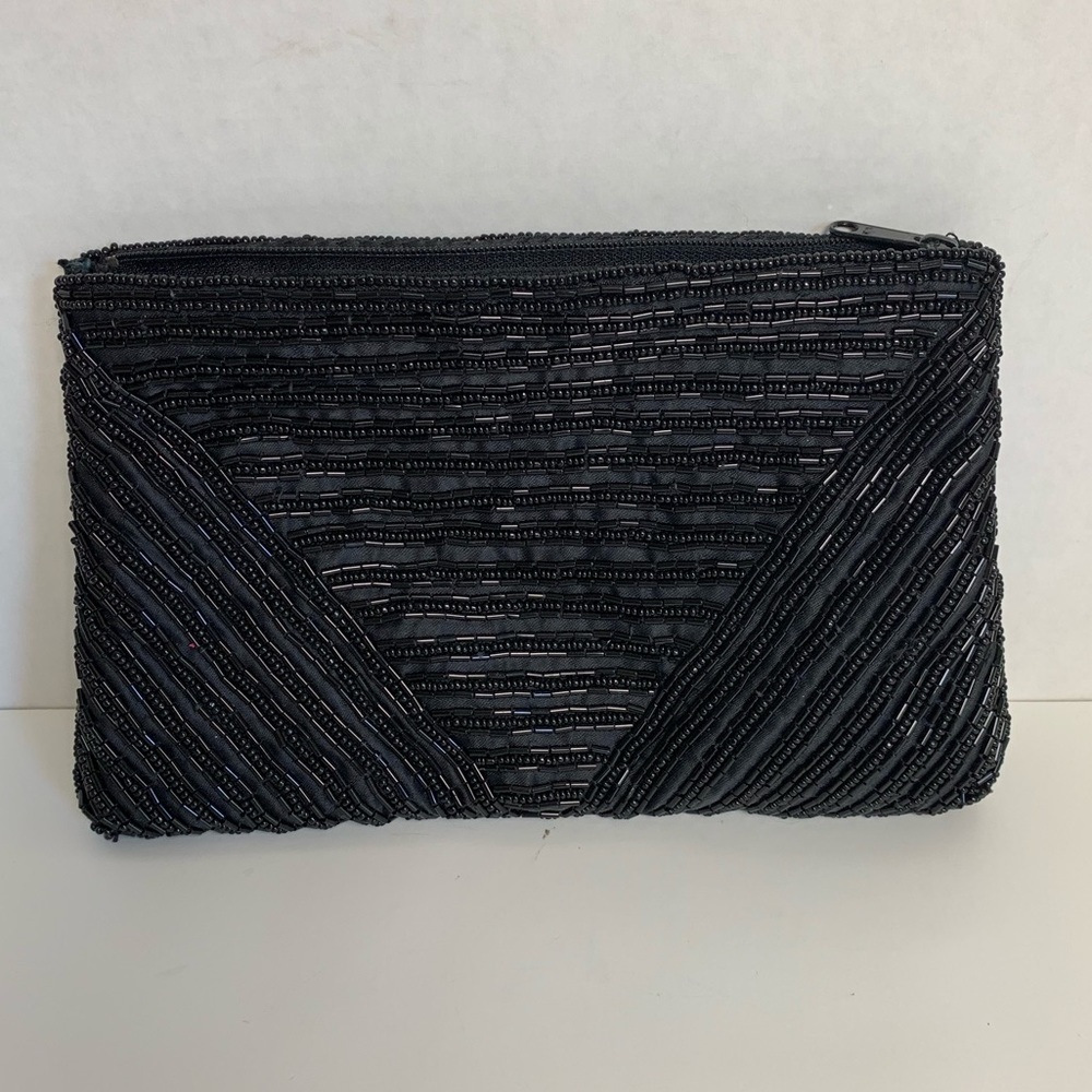 Vintage Black Beaded Clutch - Picture 3 of 7